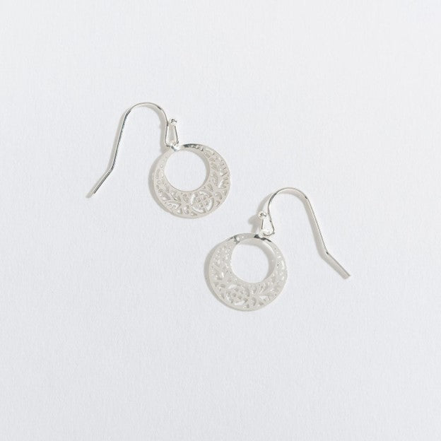 Silver Lace Drop Earrings