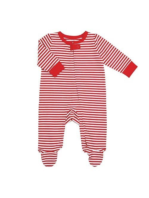Pj Footie Red and Wht Stripe