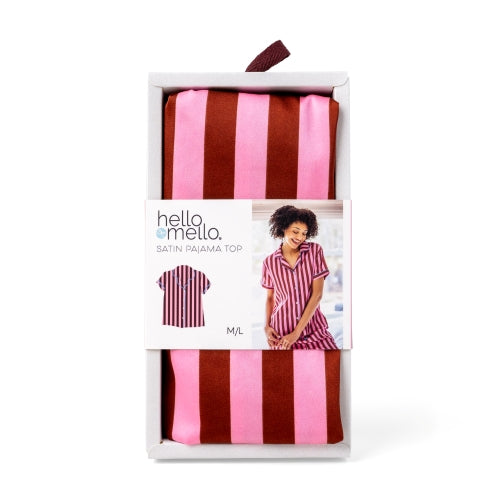 Hello Mello Mon Cheri Satin Pajama Lounge Top