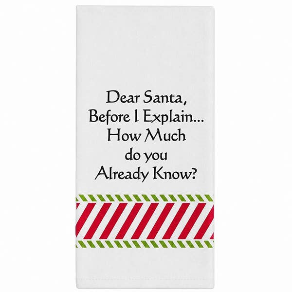 Wild Hare Bistro Towel "Dear Santa..." Holiday Towel