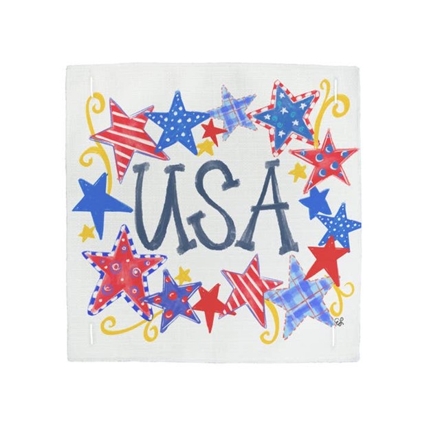 Patriotic "USA" Square Pillow Swap