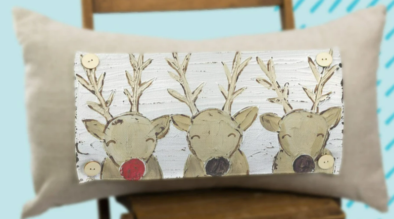 Christmas "Rudolph and Pals" Lumbar Pillow Swap