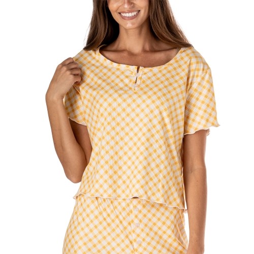 Hello Mello Ribbed Hello Sunshine Lounge Top