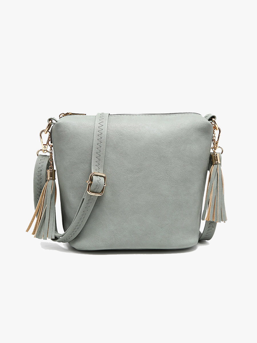 Dylan Crossbody w/ 2 Side Tassel Zippers