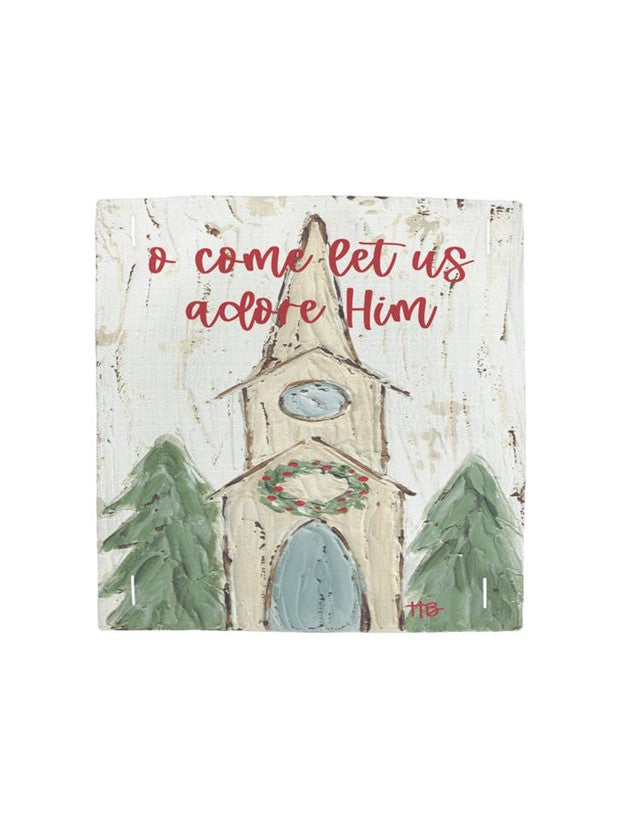 Christmas "O Come Let Us" Square Pillow Swap