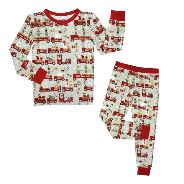 Christmas Train Bamboo Long Sleeve Kids Pajama