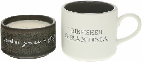 Grandma - Stacking Mug and Candle Set 100% Soy Wax Scent: Tranquility