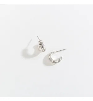 Antique Silver Hoops Ear Sense Earrings