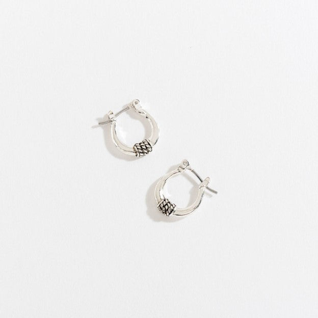 Silver Click Hoop Ear Sense Earrings