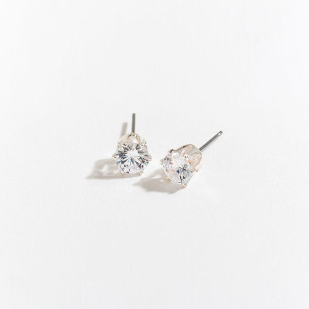 6MM Silver CZ Ear Sense Earrings