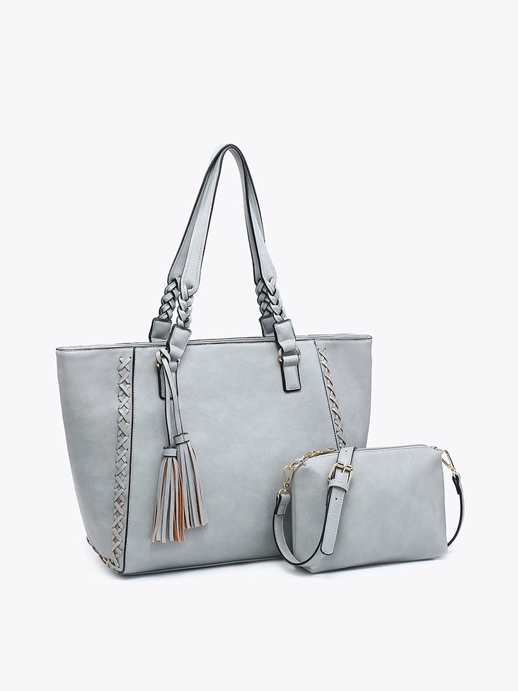 Jen & Co Lisa Structured Tote w/ Braided Accents