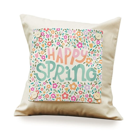 Happy Spring On Square Pillow Swap