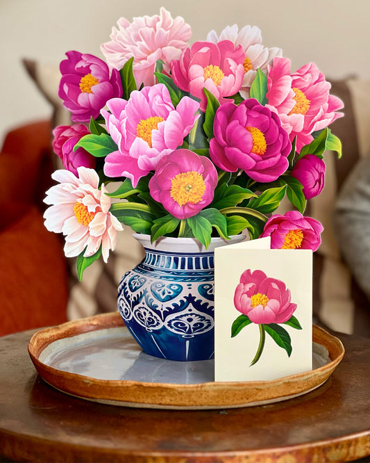 Pop-Up Flower Bouquets Cards Peony Paradise