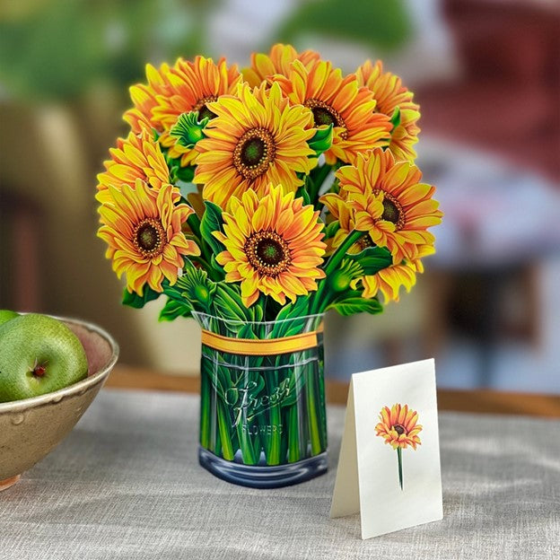 Pop-Up Flower Bouquets Cards Sunflowers