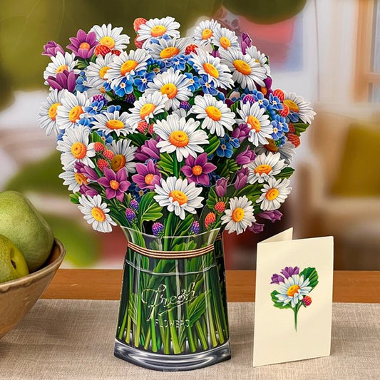 Pop-Up Flower Bouquets Cards Field Of Daisies