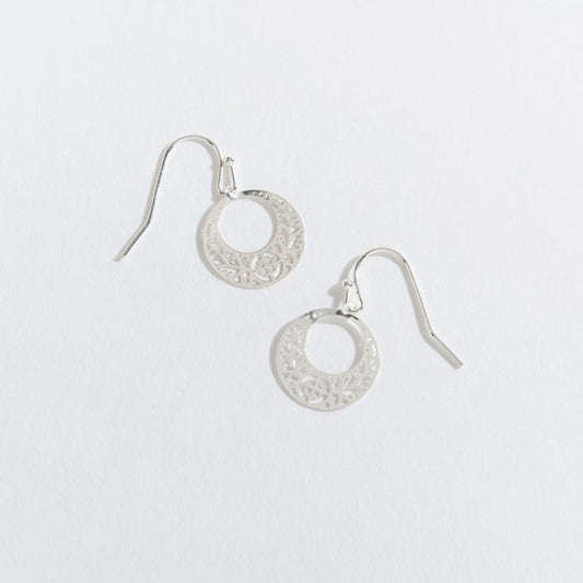 Silver Lace Drop Earrings