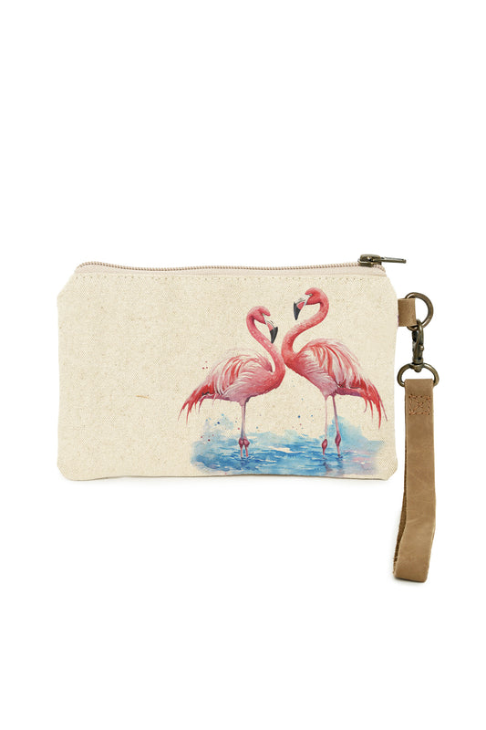 Cott N Curls Flamingoes Wristlet