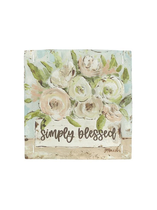 Spiritual "Simply Blessed" Square Pillow Swap