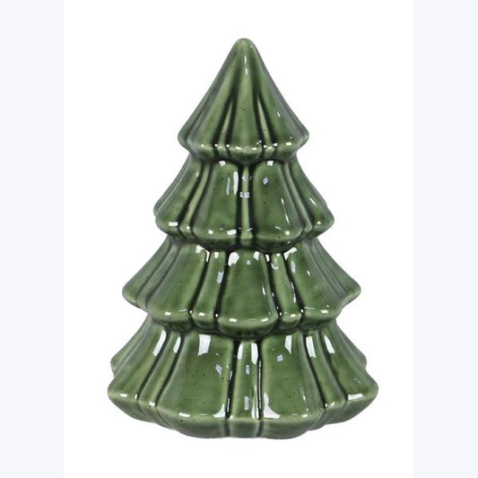 Green Stoneware Christmas Tree 7"