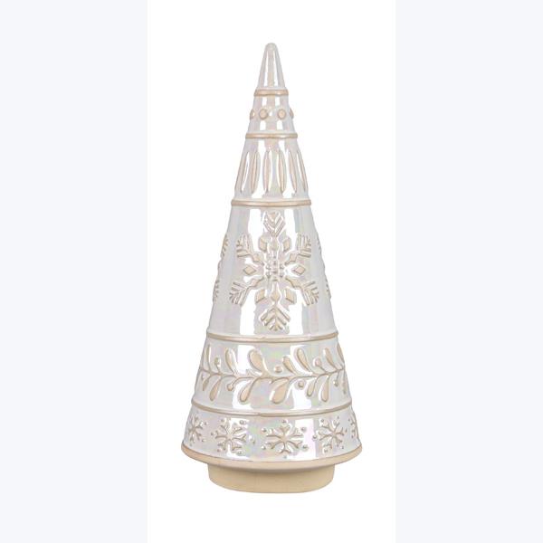 Pearl Stoneware Christmas Tree 12"