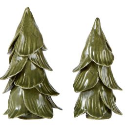 Green Ceramic Tree Set of 2
