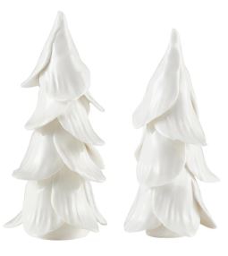 White Ceramic Tree Set of 2