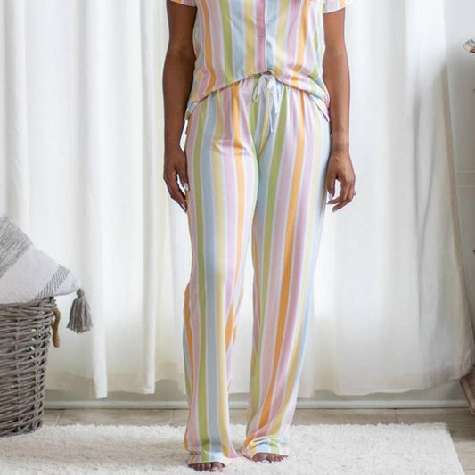 Candy Stripe Sleep Pant White and Multi Colored