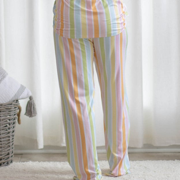 Candy Stripe Sleep Pant White and Multi Colored