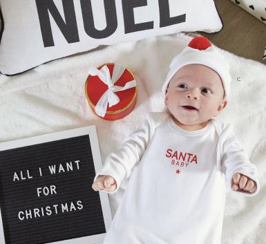 Santa Baby Pom Pom Hat