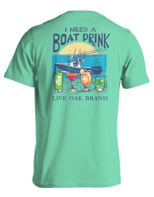 Live Oak Boat Drinks Tee Shirt