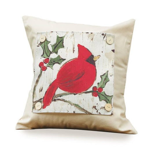 Christmas Holly Cardinal Pillow Swap