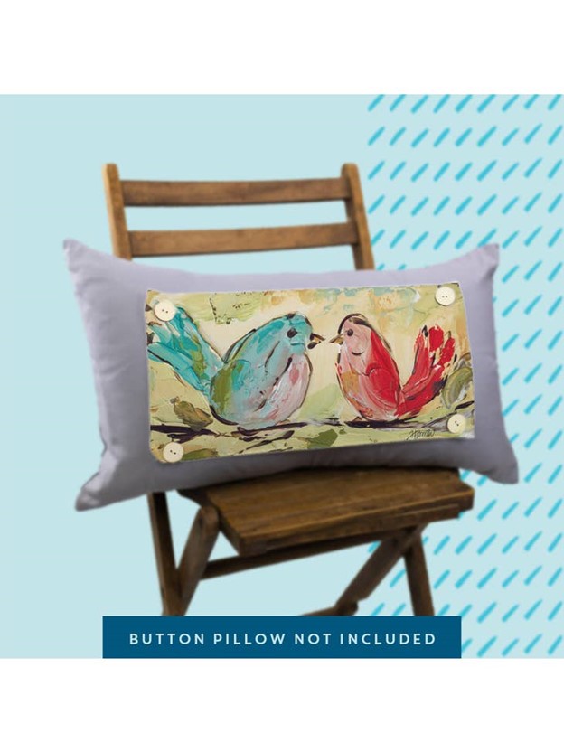 Spring "Bird Love" Lumbar Pillow Swap