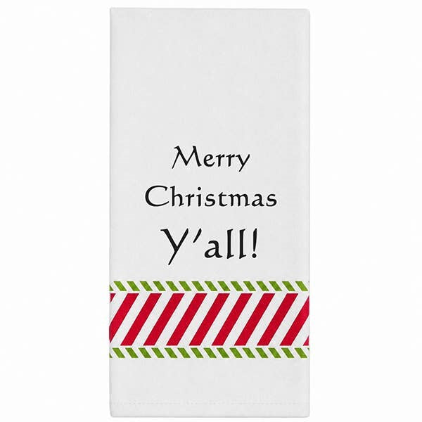 Wild Hare Bistro Towel "Merry Christmas Y'all" Holiday Towel