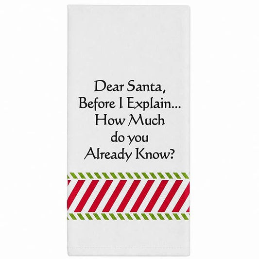 Wild Hare Bistro Towel "Dear Santa..." Holiday Towel
