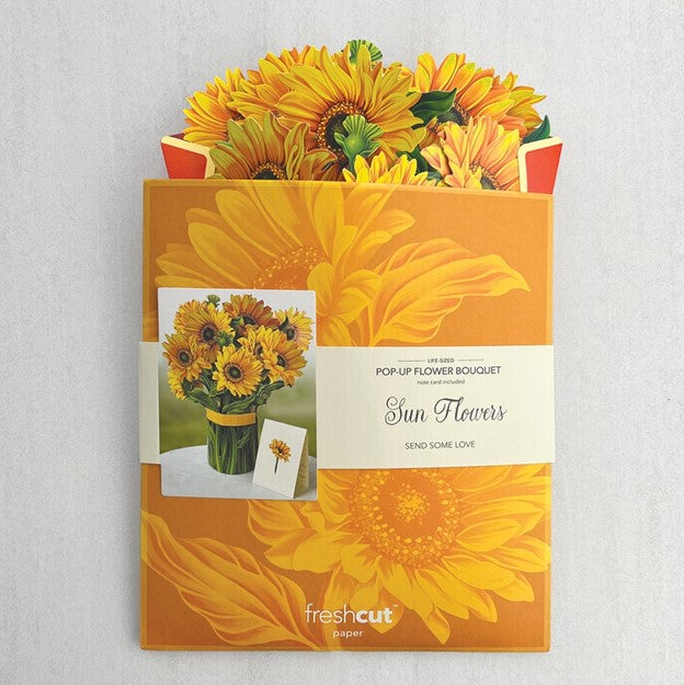 Pop-Up Flower Bouquets Cards Sunflowers