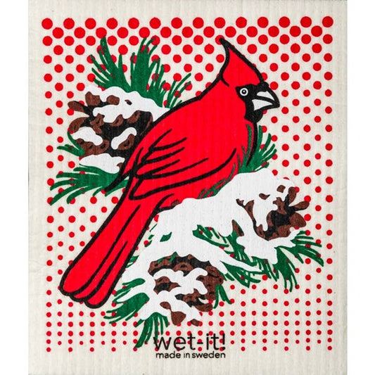 Winter Cardinal Wet-It Kitchen Cloth