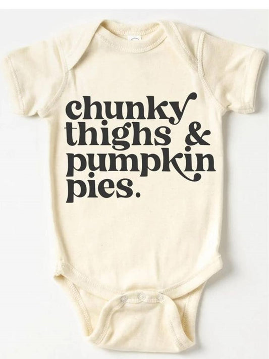 Chunky Thighs + Pumpkin Pies Bodysuit Onesie