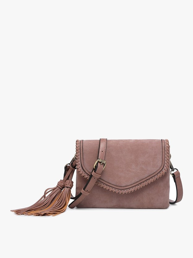 Jen & Co Sloane Suede Flapover Crossbody