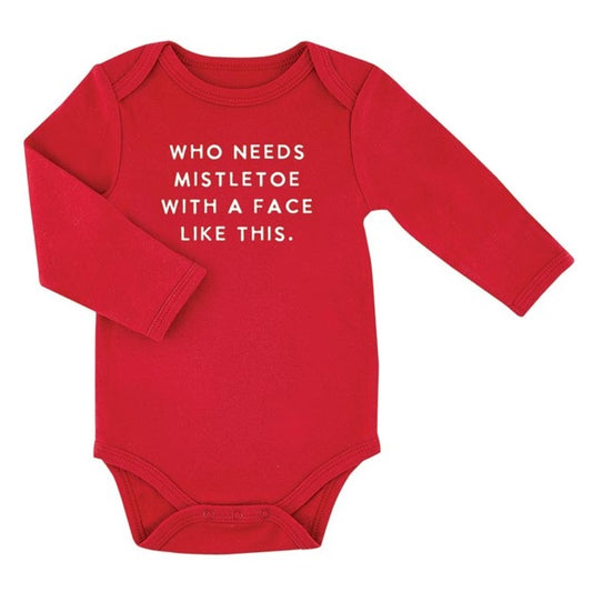 Long Sleeve Onesie Snapshirt - Christmas Mistletoe