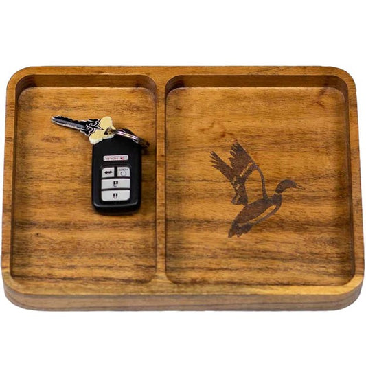 Duck Etched Wood Valet Tray Natural