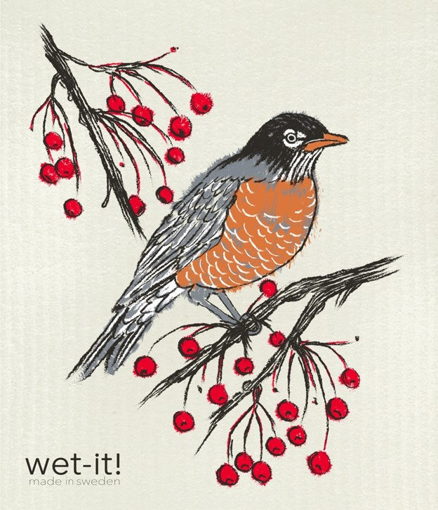 Wet It American Robin Swedish Dish Cloth