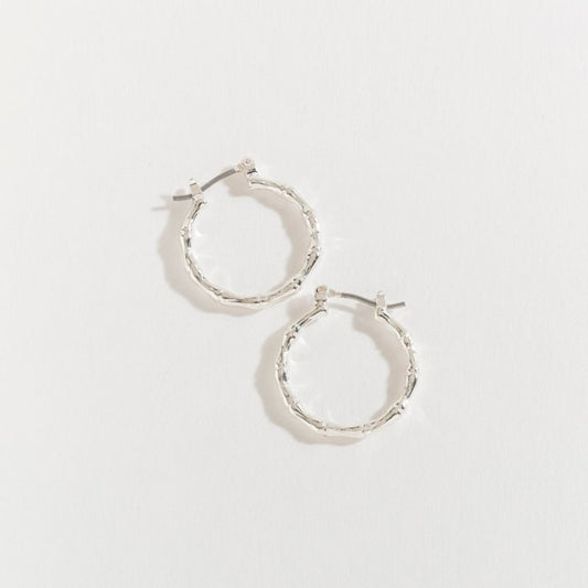 Shiny Silver Round Click Hoop Ear Sense Earrings