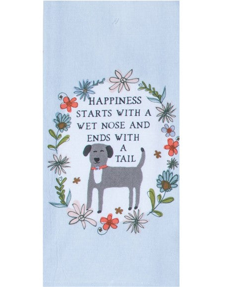Happiness Dual Purpose Dog Kitchen Towel