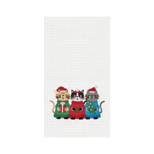 Christmas Caroling Cats Kitchen Towel