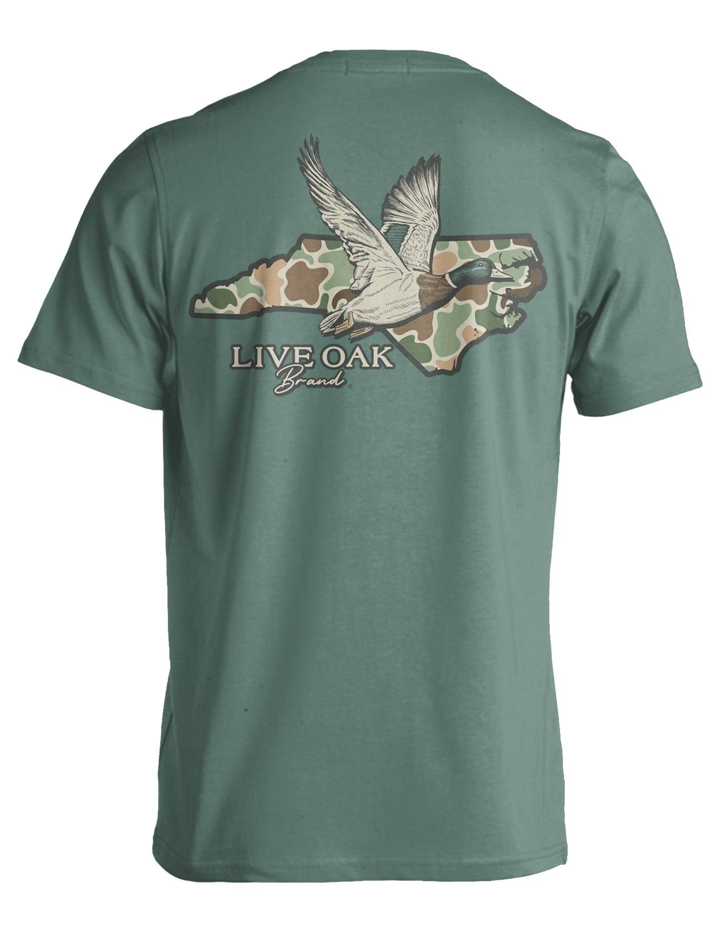 Live Oak Comfort Color State Mallard North Carolina Short Sleeve Pocket Tee Shirt