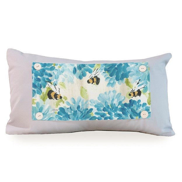Flowers "Bees Blue Hydrangeas" Pillow Swap