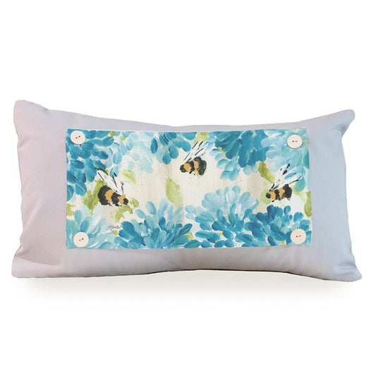 Flowers "Bees Blue Hydrangeas" Pillow Swap