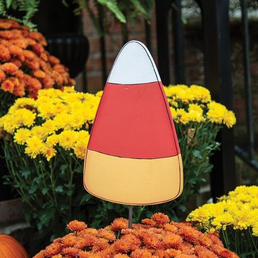 Candy Corn Wooden Planter Stake