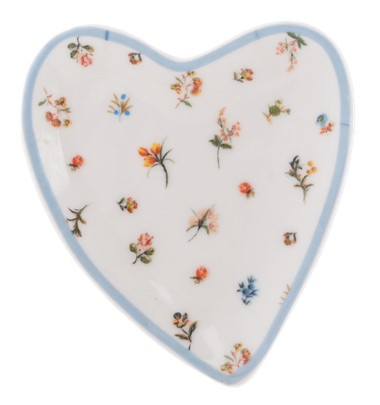 Heirloom Floral Heart Trinket Dish