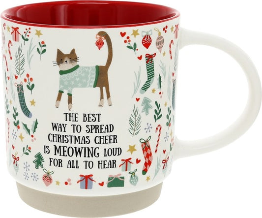 Pavilion Meowing Christmas Cheer Coffee 18 oz Mug